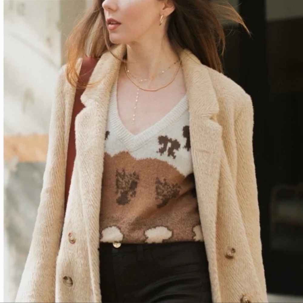 EUC Licorne Sans Corne Tania Brown Mushroom Sweater Vest